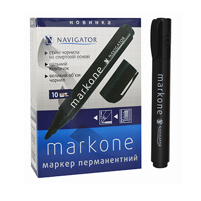 Маркер перманентний NV-73910 чорний (12/120/1200) (NAVIGATOR)